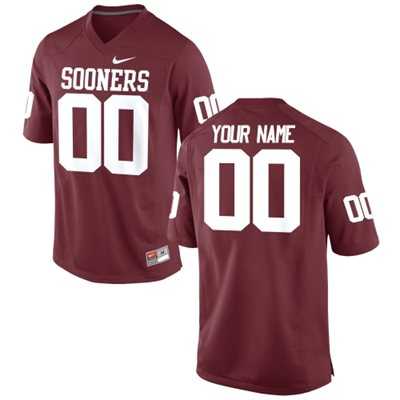 Men%27s Oklahoma Sooners Customized Replica 2015 Red Football Jersey